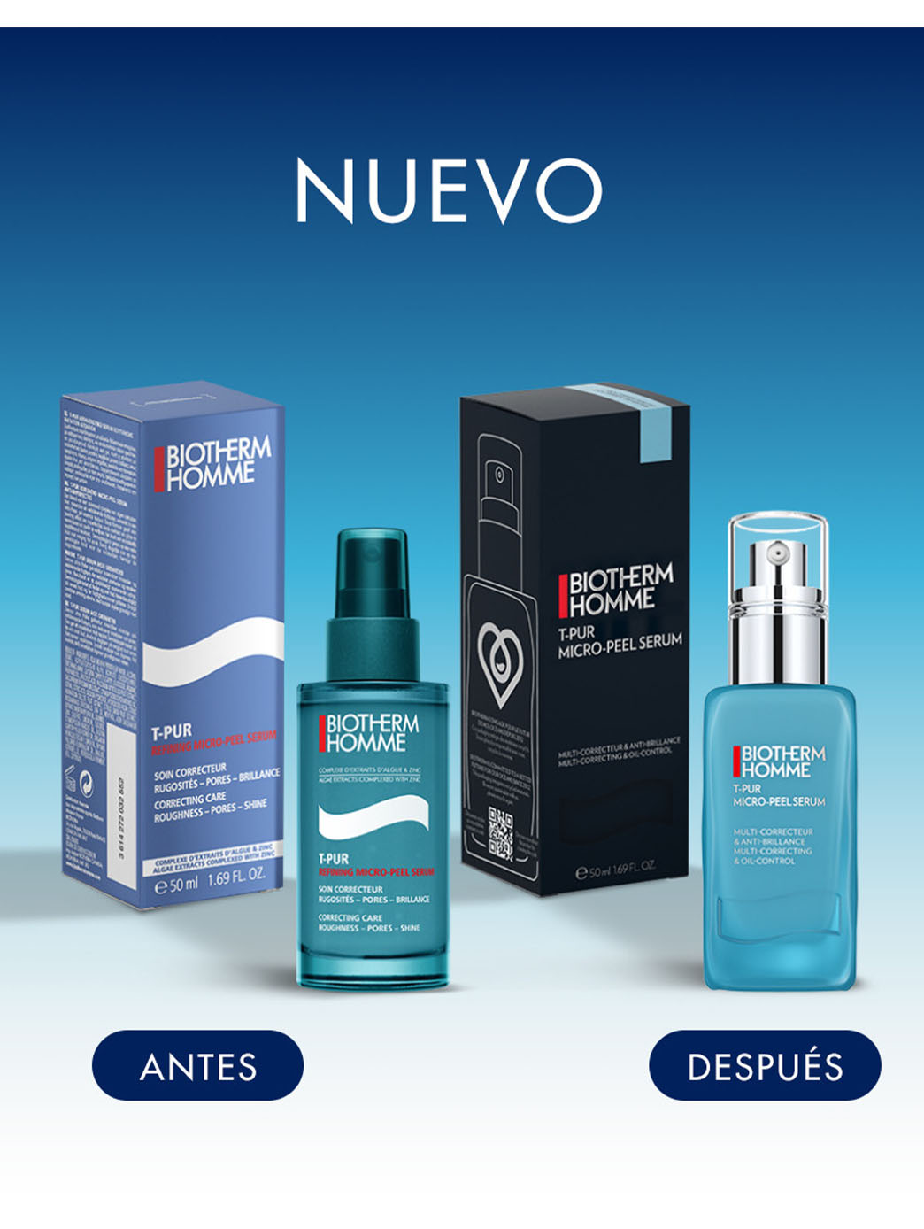 Homme T-Pur Peeling antibrillos